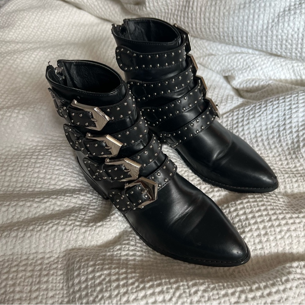 Black Studded Ankle Boots